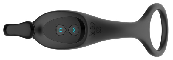 Черный пульсирующимй массажер простаты с вибрацией и пультом ДУ - 17,1 см. Черный пульсирующимй массажер простаты с вибрацией и пультом ДУ - 17,1 см.