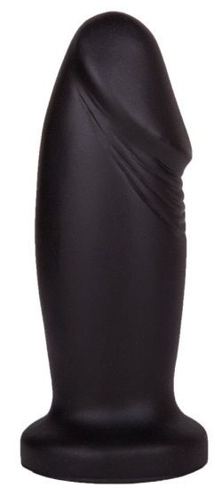 Чёрный анальный плаг фаллической формы - 13,7 см. Чёрный анальный плаг фаллической формы - 13,7 см.
