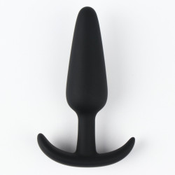 Черная силиконовая анальная пробка без вибрации - 8,5 см. Черная силиконовая анальная пробка без вибрации - 8,5 см.