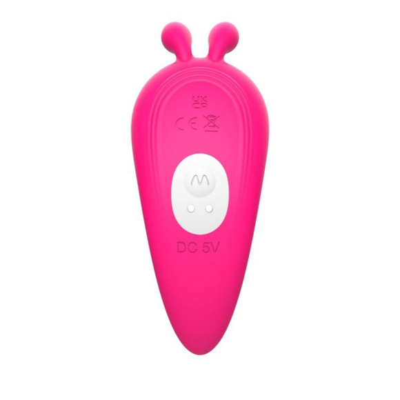 Розовый вибромассажёр с пультом дистанционного управления Розовый вибромассажёр с пультом дистанционного управления