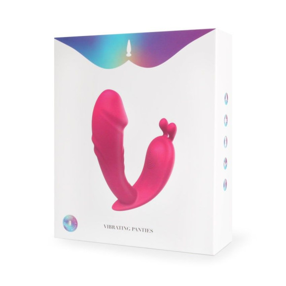 Розовый вибромассажёр с пультом дистанционного управления Розовый вибромассажёр с пультом дистанционного управления