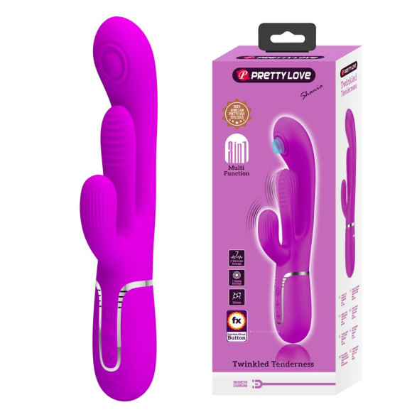 Лиловый мультифункциональный вибратор Shania - 22,2 см. Лиловый мультифункциональный вибратор Shania - 22,2 см.