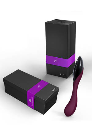 Вибратор ZINI RAN вишневого цвета с черным
