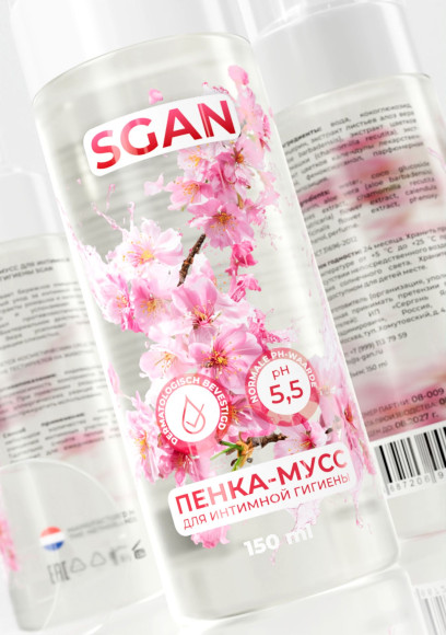 Пенка-мусс для интимной гигиены SGAN с пребиотиками - 150 мл. Пенка-мусс для интимной гигиены SGAN с пребиотиками - 150 мл.