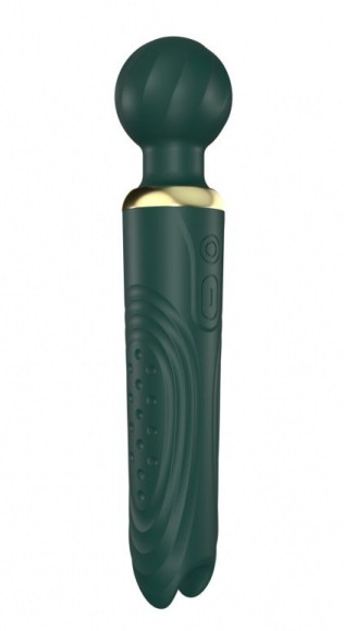 Зеленый двусторонний вибратор-wand Secwell - 22 см. Зеленый двусторонний вибратор-wand Secwell - 22 см.