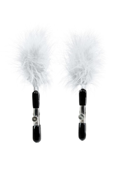 Зажимы для сосков TOYFA Theatre с белым пухом Зажимы для сосков TOYFA Theatre с белым пухом