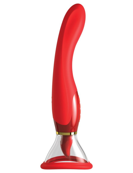 Красный двухсторонний вибростимулятор Ultimate Pleasure 24K Gold Luxury Edition - 25 см. Красный двухсторонний вибростимулятор Ultimate Pleasure 24K Gold Luxury Edition - 25 см.