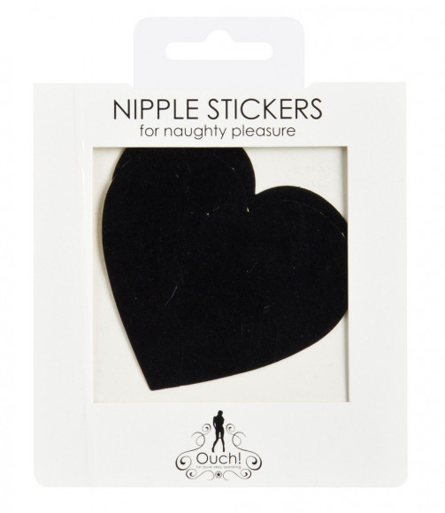 Чёрные наклейки-сердечки на грудь