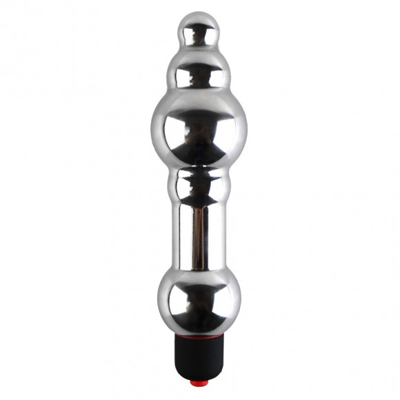 Серебристая анальная пробка IN T2 с вибрацией - 17 см. Серебристая анальная пробка IN T2 с вибрацией - 17 см.