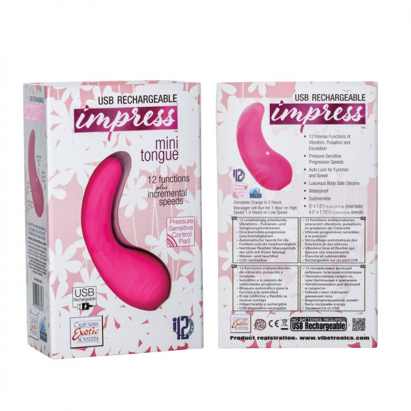 Розовый вибромассажер Mini Tongue - 11,5 см. Розовый вибромассажер Mini Tongue - 11,5 см.