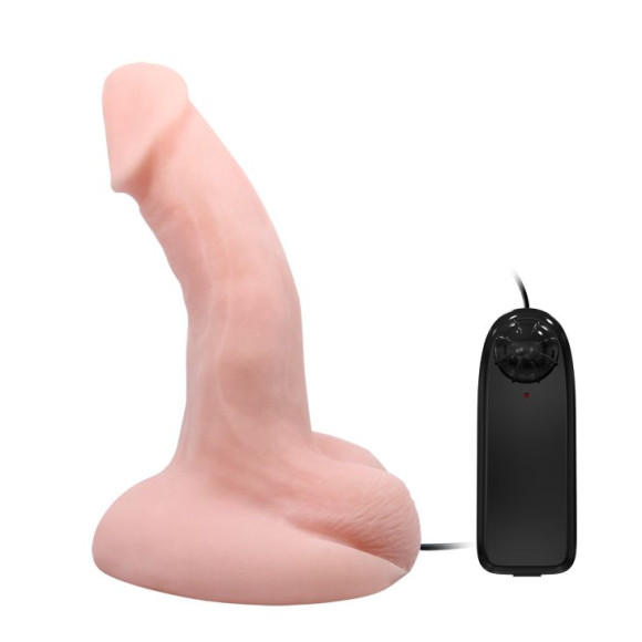 Вибромассажер-реалистик на плоской подошве - 20,5 см. Вибромассажер-реалистик на плоской подошве - 20,5 см.