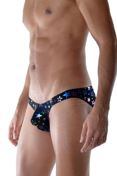 Сексуальные мужские трусы-слипы с разноцветными звездами Сексуальные мужские трусы-слипы с разноцветными звездами