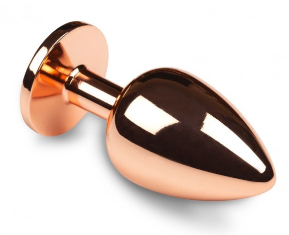 Большая золотистая анальная пробка с розовым кристаллом - 8,5 см. Большая золотистая анальная пробка с розовым кристаллом - 8,5 см.