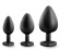 Набор черных анальных пробок с красным кристаллом-сердечком Bling Plugs Training Kit Набор черных анальных пробок с красным кристаллом-сердечком Bling Plugs Training Kit