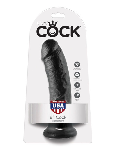 Чёрный фаллоимитатор 8 Cock - 20,3 см. Чёрный фаллоимитатор 8 Cock - 20,3 см.