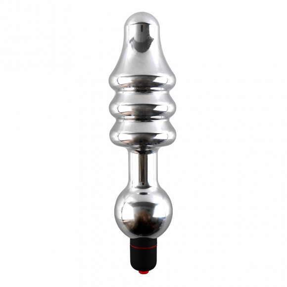 Серебристая фигурная пробка UH T2 с вибрацией - 17 см. Серебристая фигурная пробка UH T2 с вибрацией - 17 см.