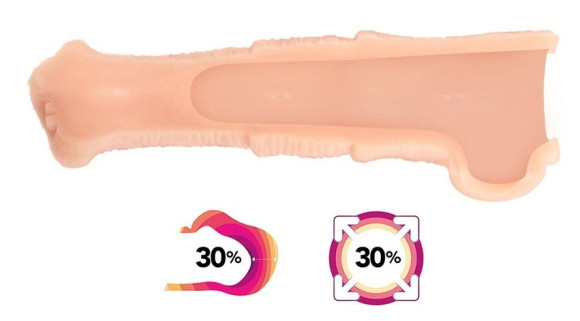 Телесная фантазийная насадка на член Cock Sleeve Size L Телесная фантазийная насадка на член Cock Sleeve Size L