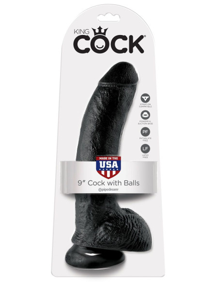 Чёрный фаллоимитатор 9 Cock with Balls - 22,9 см. Чёрный фаллоимитатор 9 Cock with Balls - 22,9 см.