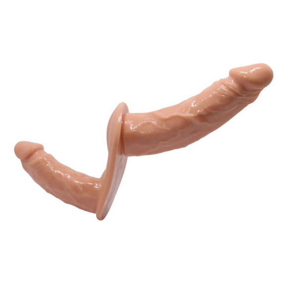 Женский страпон с 2 отростками - внешним и внутренним Женский страпон с 2 отростками - внешним и внутренним