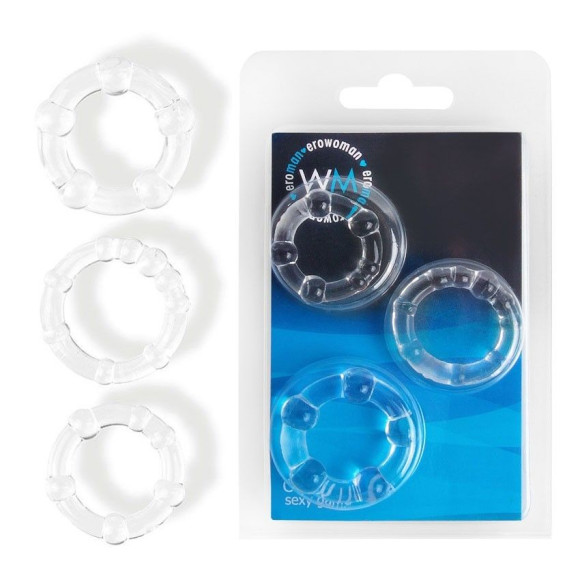 Набор из 3 прозрачных эрекционных колечек Набор из 3 прозрачных эрекционных колечек