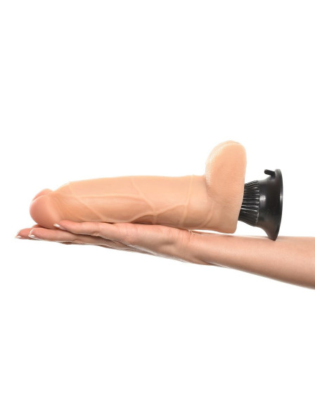 Вибратор телесного цвета с мошонкой Real Feel Deluxe №5 - 24,4 см. Вибратор телесного цвета с мошонкой Real Feel Deluxe №5 - 24,4 см.