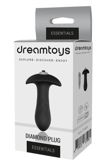 Черная анальная вибровтулка SINGLE SPEED DIAMOND PLUG - 9 см. Черная анальная вибровтулка SINGLE SPEED DIAMOND PLUG - 9 см.