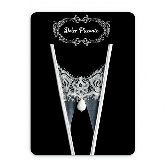 Открытые кружевные трусики Goccia с крупной бусиной Открытые кружевные трусики Goccia с крупной бусиной