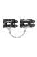 Черные кожаные наручники-браслеты из двух ремешков
