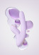 Сиреневый вибромассажер со съёмным клиторальным пульсатором DuoGlow