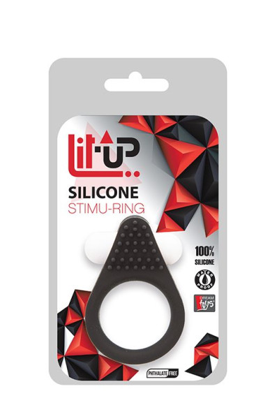 Чёрное эрекционное кольцо LIT-UP SILICONE STIMU RING 1 BLACK Чёрное эрекционное кольцо LIT-UP SILICONE STIMU RING 1 BLACK