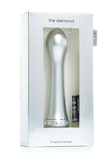 Вибратор с кристаллами The Diamond Silver - 16,5 см.