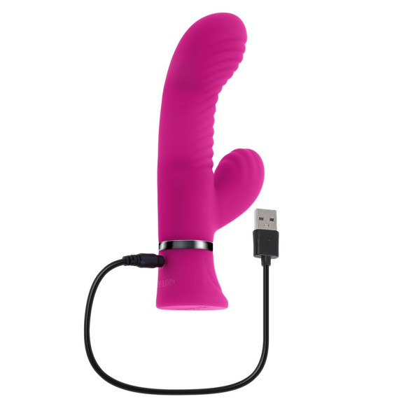 Розовый вибростимулятор-кролик Next Wave - 16,3 см.