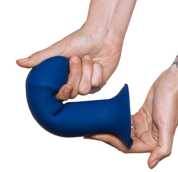 Синий фаллоимитатор двойной плотности Hitsens 1 - 17,7 см. Синий фаллоимитатор двойной плотности Hitsens 1 - 17,7 см.