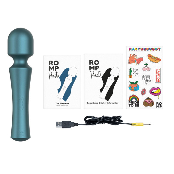 Зеленый wand-вибратор Romp Presto - 20 см.