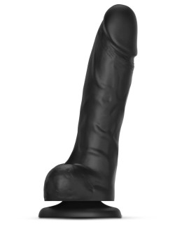 Черный фаллоимитатор Sliding Skin Realistic Dildo XXL с подвижной кожей - 20 см.