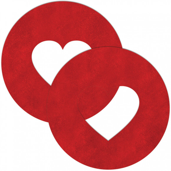 Красные круглые пестисы с сердечками Красные круглые пестисы с сердечками