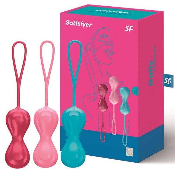 Набор из трёх двойных вагинальных шариков Satisfyer Power Balls Набор из трёх двойных вагинальных шариков Satisfyer Power Balls
