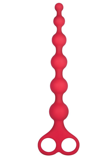 Красная анальная цепочка Ribbed Silicone Anal Beads - 26 см. Красная анальная цепочка Ribbed Silicone Anal Beads - 26 см.