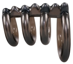 Дымчатая стимулирующая насадка на пенис из 4 колец - 6,5 см. Дымчатая стимулирующая насадка на пенис из 4 колец - 6,5 см.