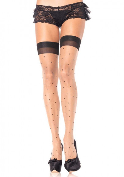 Чулочки в горошек PLUS SIZE POLKA DOT THIGH HIGH Чулочки в горошек PLUS SIZE POLKA DOT THIGH HIGH
