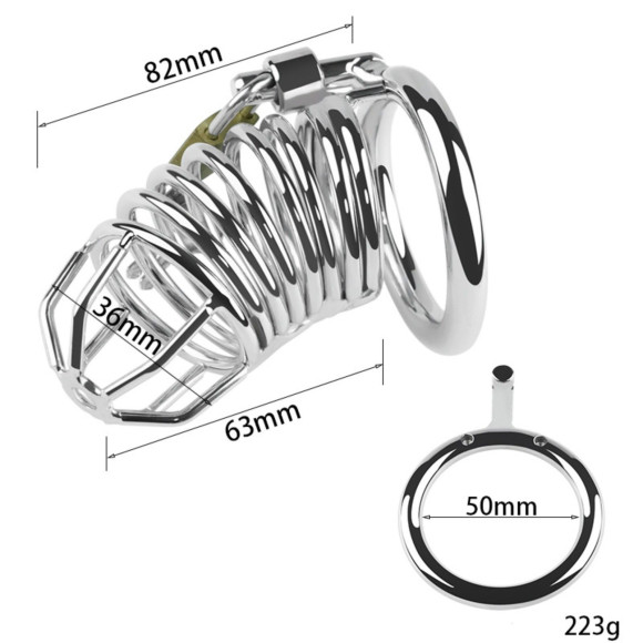 Серебристый мужской пояс верности «Клетка целомудрия № 3» Серебристый мужской пояс верности «Клетка целомудрия № 3»