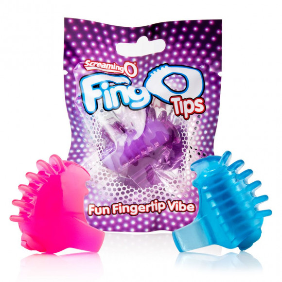 Голубой вибростимулятор на палец