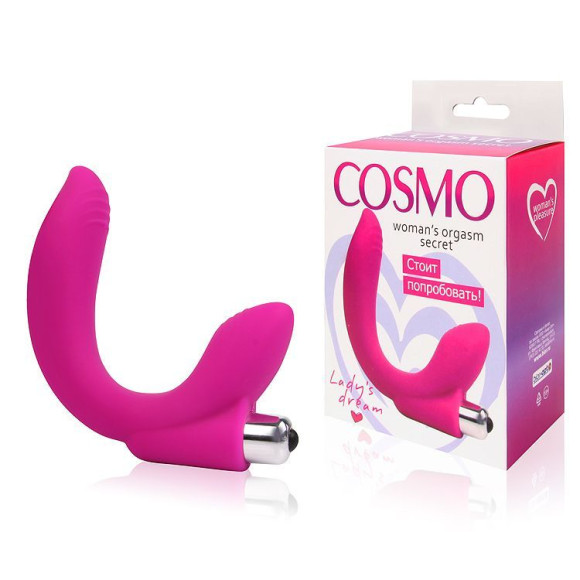 Розовый U-образный вибромассажер Сosmo - 19 см. Розовый U-образный вибромассажер Сosmo - 19 см.