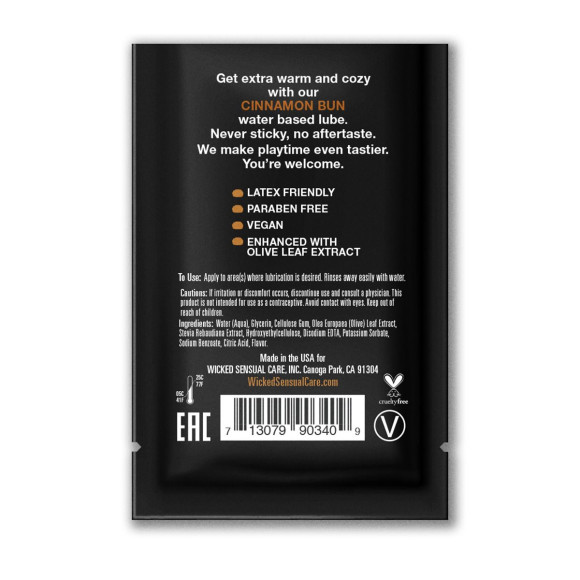 Лубрикант Wicked Aqua Cinnamon Bun с ароматом булочки с корицей - 3 мл. Лубрикант Wicked Aqua Cinnamon Bun с ароматом булочки с корицей - 3 мл.