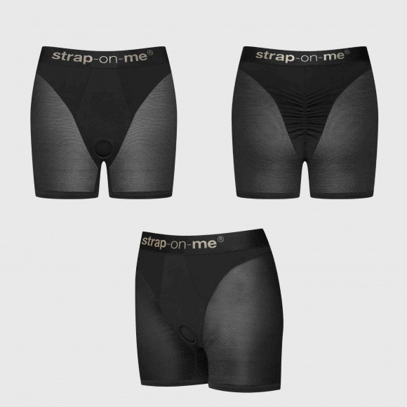 Трусики-шорты для фиксации насадок Strap-on-me Harness Lingerie Halo - size M