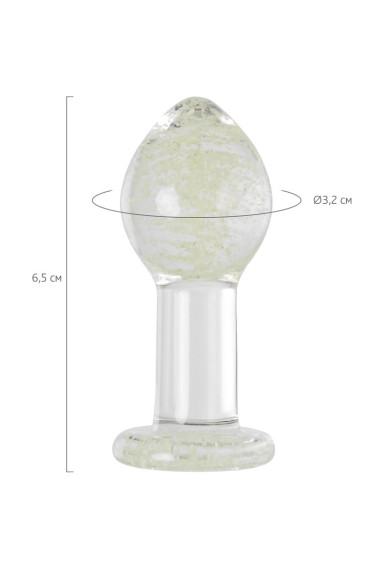 Прозрачная, светящаяся в темноте анальная втулка - 6,5 см. Прозрачная, светящаяся в темноте анальная втулка - 6,5 см.
