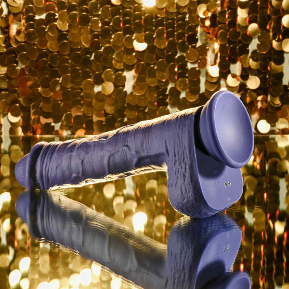 Фиолетовый вибратор на присоске с поступательными движениями Pleasure Rider - 22,2 см. Фиолетовый вибратор на присоске с поступательными движениями Pleasure Rider - 22,2 см.