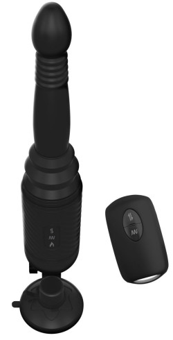 Черный вибромассажер с функцией поступательных движений Ass Thruster Черный вибромассажер с функцией поступательных движений Ass Thruster