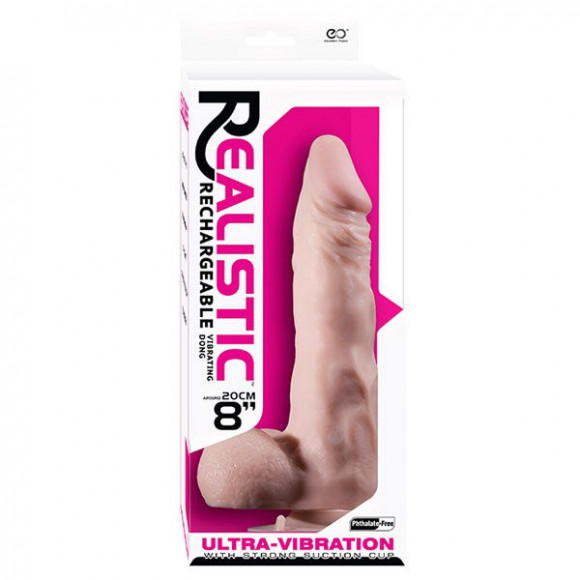 Телесный реалистичный вибромассажер на присоске - 20 см. Телесный реалистичный вибромассажер на присоске - 20 см.