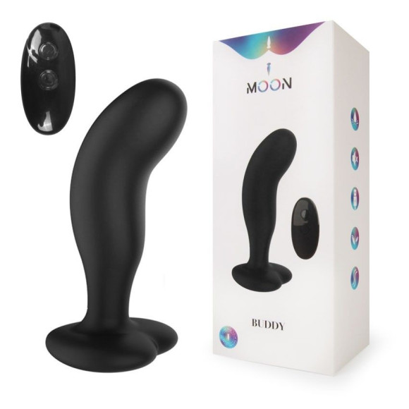 Черный анальный вибратор с пультом ДУ Черный анальный вибратор с пультом ДУ